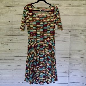 Lularoe Size M Cassette Tape Nicole Dress